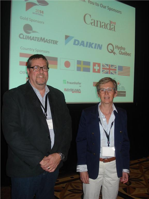 Denis Tanguay with Dr. Sophie Hosatte, director of the Buildings Group, CanmetENERGY and a member of the international organizing committee, following the close of the 11th IEA Heat Pump Conference.