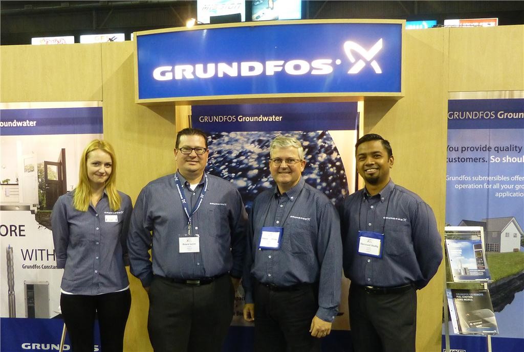 From left, Erika Carmody, marketing coordinator, Bruce Layte, district sales manager - Southern Alberta, Simon Feddema, general manger, Grundfos Canada and Sherezad Shafiq, regional sales manager, Western Canada.