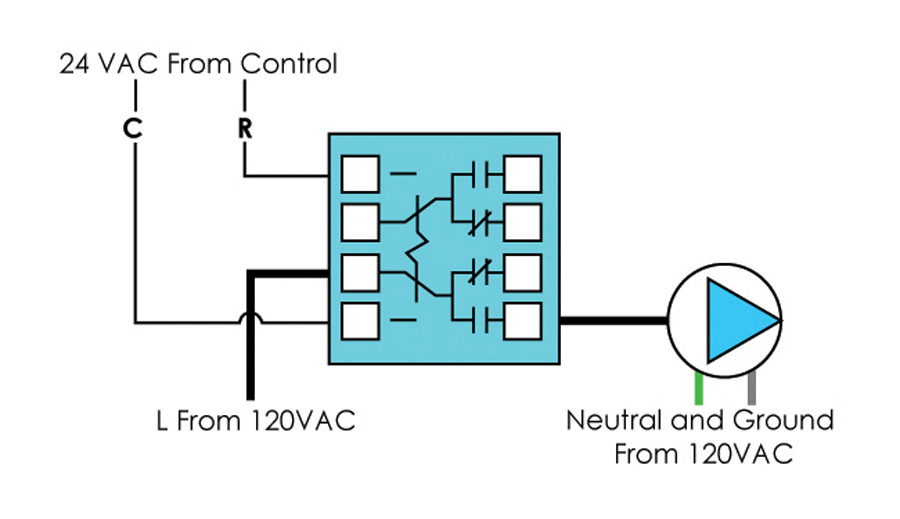 Figure 3 Relay used to take 24 VAC Coil Voltage