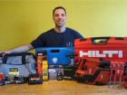 Benoit De Gagn-Marcouillier, of Plomberie G&G Limitee in Montreal, is shown here with his Great Tool Takeaway (Raflez les outils) winnings.