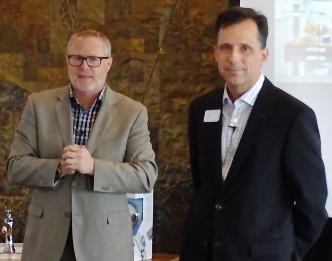 Moen's director of global design Steven Ward (l) and Garry Scott, vice president of marketing, Moen Canada, share their insights into faucet design trends and customer preferences at a recent media roundtable.