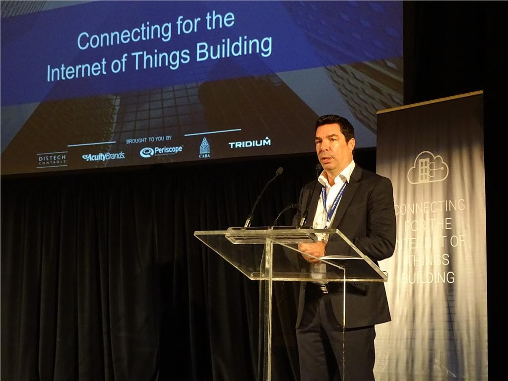 Etienne Veilleux, CEO Distech, at the Connecting for the Internet of Things Building conference.