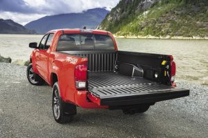 The all-new 2016 Toyota Tacoma has a lockable and reinforced tailgate for longer loads.