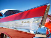 Tail fin of 1957 Chevrolet Bel Air classic car
