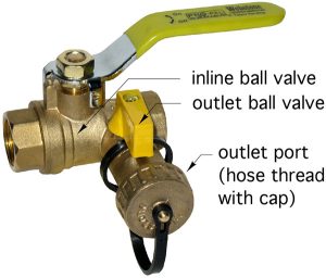 inline ball valve,outlet ball valve,outlet port,purge hydronic