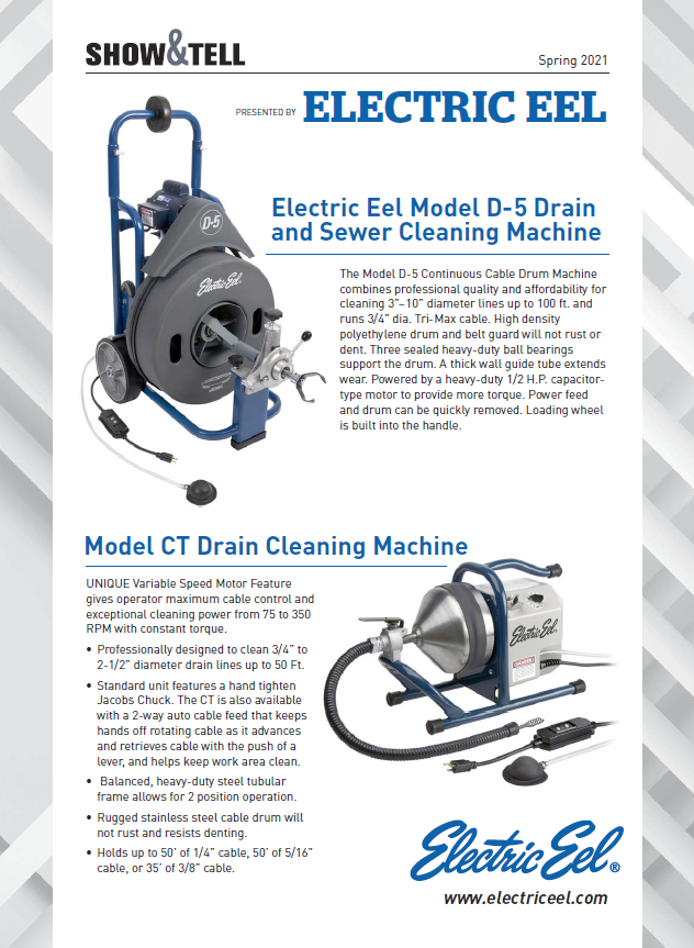 Electric Eel Electric Drain Cleaner / Sewer Snake